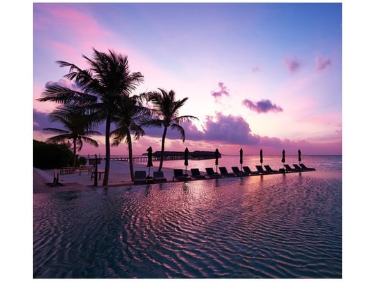 Fototapeta, Zachód słońca na plaży na Malediwach, 6 elementów, 268x240 cm Oobrazy