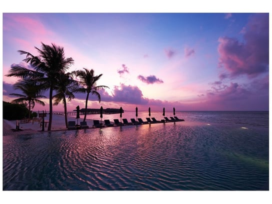 Fototapeta, Zachód słońca na plaży na Malediwach, 8 elementów, 400x268 cm Oobrazy