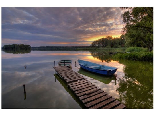 Fototapeta, Zachód słońca nad Jeziorem Wolsztyńskim, 8 elementów, 368x248 cm Oobrazy