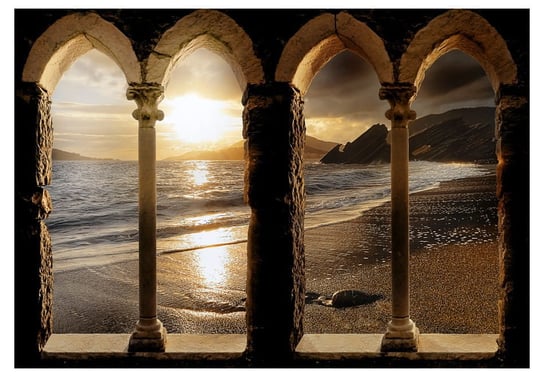Fototapeta, Zamek na plaży, 150x105 cm DecoNest