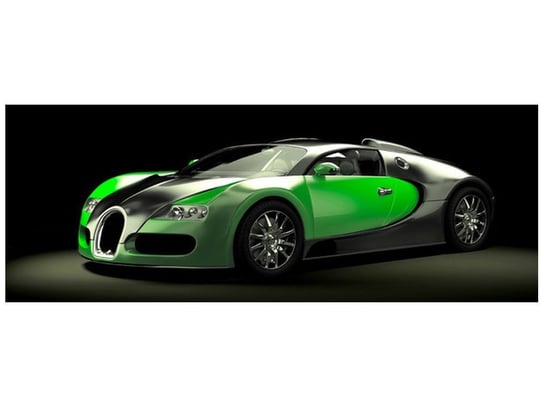 Fototapeta, Zielone Bugatti Veyron, 2 elementów, 268x100 cm Oobrazy