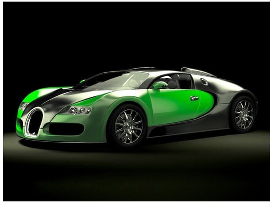 Fototapeta, Zielone Bugatti Veyron, 2 elementy, 200x150 cm Oobrazy
