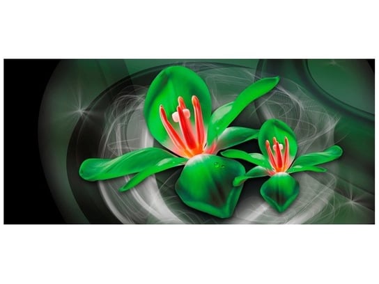 Fototapeta, Zielone kosmiczne kwiaty - Jakub Banaś, 12 elementów, 536x240 cm Oobrazy