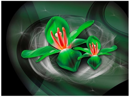 Fototapeta, Zielone kosmiczne kwiaty - Jakub Banaś, 2 elementów, 200x150 cm Oobrazy