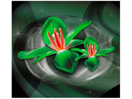 Fototapeta, Zielone kosmiczne kwiaty - Jakub Banaś, 6 elementów, 268x240 cm Oobrazy