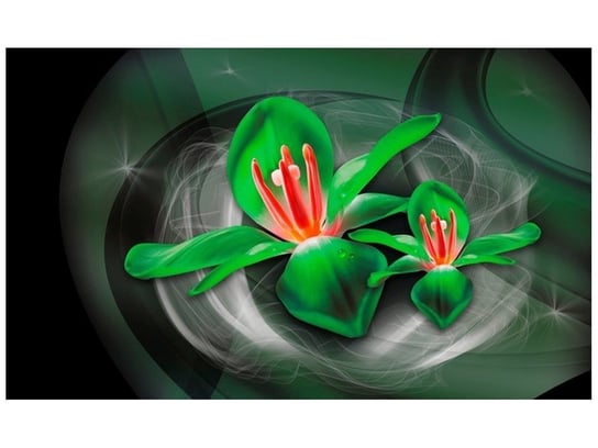 Fototapeta, Zielone kosmiczne kwiaty - Jakub Banaś, 8 elementów, 412x248 cm Oobrazy