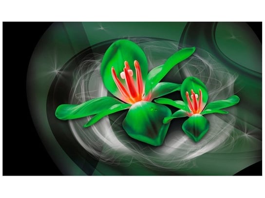 Fototapeta, Zielone kosmiczne kwiaty - Jakub Banaś, 9 elementów, 402x240 cm Oobrazy