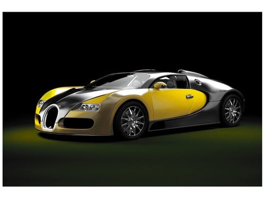 Fototapeta, Żółte Bugatti Veyron, 8 elementów, 368x248 cm Oobrazy