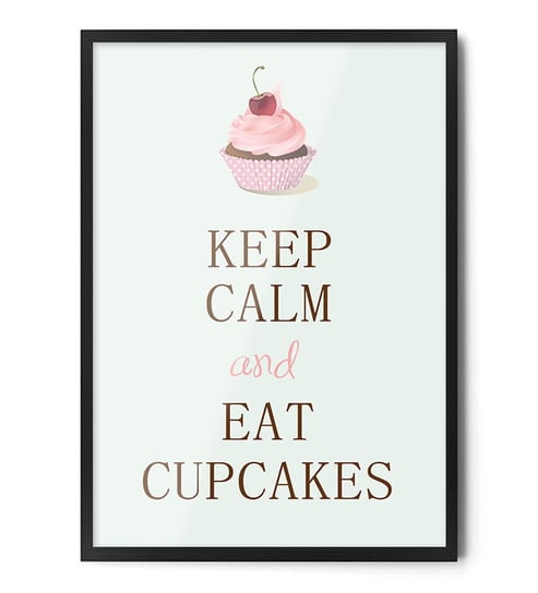 Fox Art Studio, Plakat, Keep Calm And Eat Cupcakes,  wymiary  50x70 cm FOX ART STUDIO