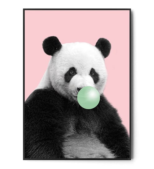 Fox Art Studio, Plakat Panda, Bubble gum, wymiary 21x29,7 cm FOX ART STUDIO