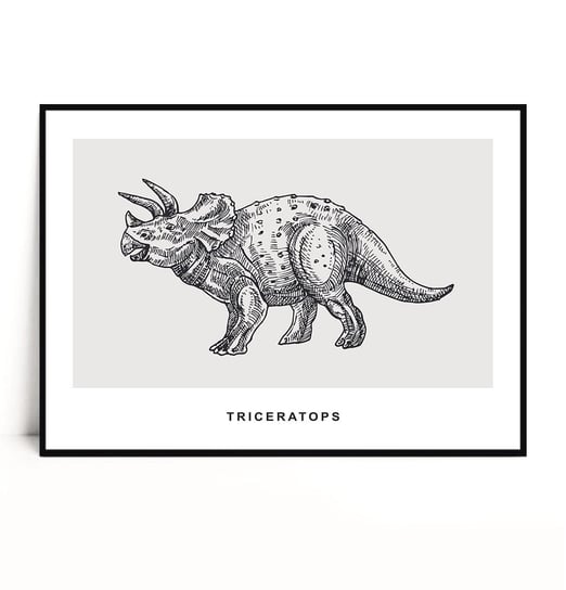 Fox Art Studio, Plakat Triceratops, wymiary 21x29,7 cm FOX ART STUDIO