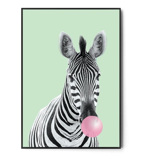 Fox Art Studio, Plakat Zebra, Bubble Gum,  wymiary 21x29,7 cm FOX ART STUDIO