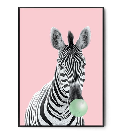 Fox Art Studio, Plakat Zebra, Bubble Gum, wymiary 29,7x42 cm FOX ART STUDIO