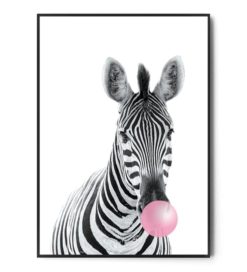 Fox Art Studio, Plakat Zebra, Bubble Gum, wymiary 40x50 cm FOX ART STUDIO