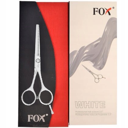 Fox, White, Profesjonalne degażówki fryzjerskie ostre, precyzyjne, ze stali nierdzewnej Fox