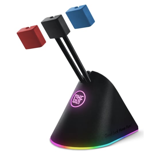 FragON - Citadel RGB mysz bungee z 3 kolorowymi klipsami, czarny Inny producent