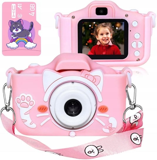 Frahs, cyfrowy aparat dla dzieci, 3 Gry, Karta Pamięci, Kot Frahs