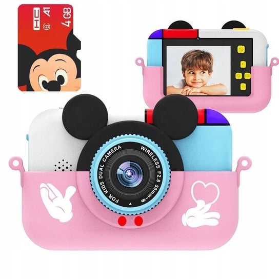 Frahs, zabawka interaktywna Mini aparat cyfrowy dla dzieci Myszka Miki Full HD + Karta Pamięci 4 GB Frahs