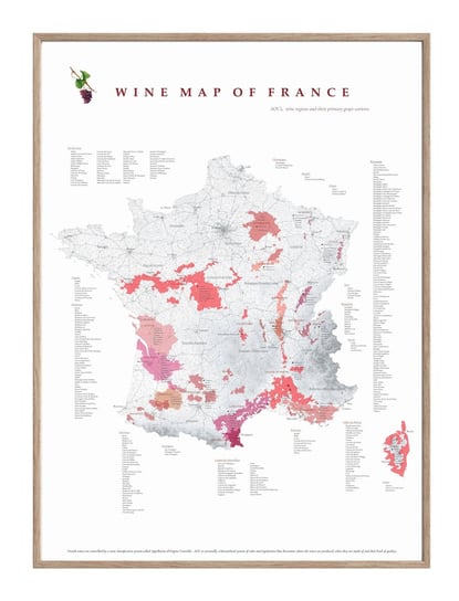 Francja Regiony Winiarskie Plakat Kuchnia Mapsbyp Mapsbyp