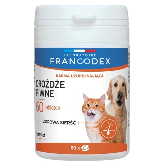 FRANCODEX Drożdże piwne dla psów i kotów 60szt Francodex