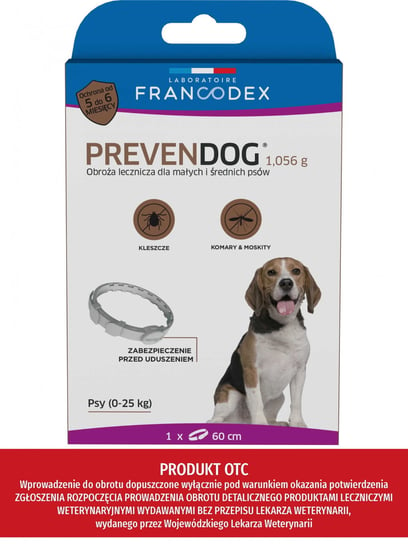 Francodex, Obroża Biobójcza Prevendog 60 Cm Dla Małych I Średnich Psów Do 25 Kg Francodex