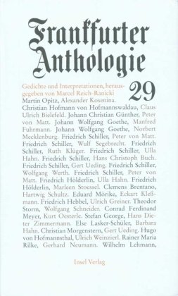 Frankfurter Anthologie 29 Insel Verlag Gmbh, Insel Verlag