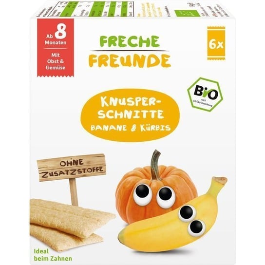 Freche Freunde, Bio, Chrupiący chlebek z bananem i dynią, 84 g Freche Freunde