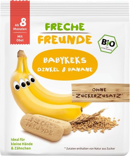 Freche Freunde, Bio, Ciasteczka orkiszowe z bananami, 100 g Freche Freunde