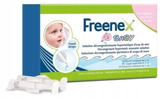 Freenex Baby, Woda morska dla dzieci, 20x5 ml Freenex
