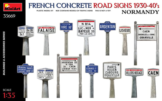 French Concrete Road Signs 1930-40s Normandy 1:35 Mini Art 35669 MiniArt