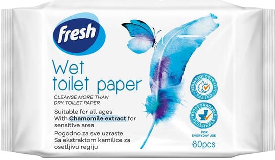Fresh - Nawilżany Papier Toaletowy Dla Dzieci - Chusteczki - 60 Szt. Fresh