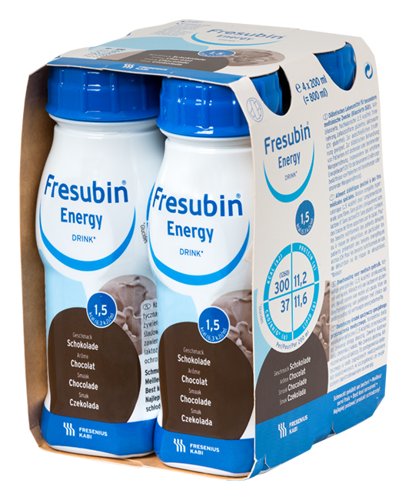 Fresubin, Energy Drink, napój wysokoenergetyczny o smaku czekoladowym, 4x200 ml Fresubin