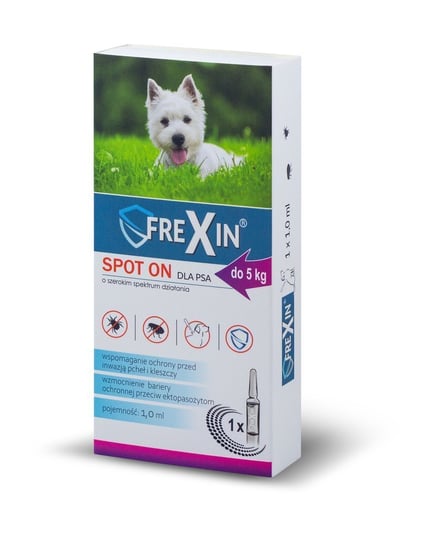 FREXIN Krople przeciw ektopasożytom dla psa do 5 kg 1 ml Frexin