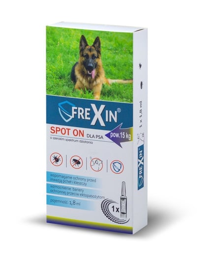 FREXIN Krople przeciw ektopasożytom dla psa powyżej 15 kg 1,8 ml Frexin
