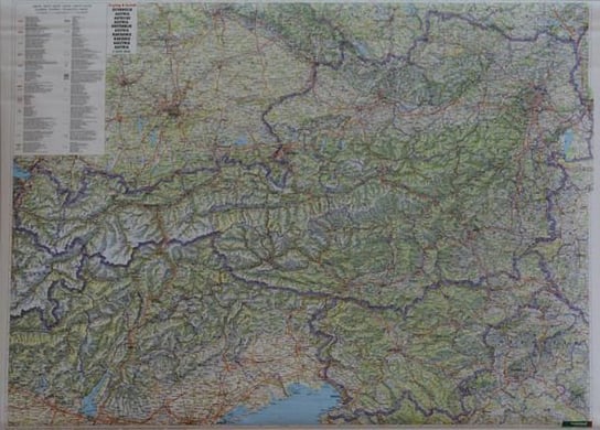 Freytag&Berndt, Austria. Mapa ścienna samochodowa na podkładzie 1:500 000 Opracowanie zbiorowe