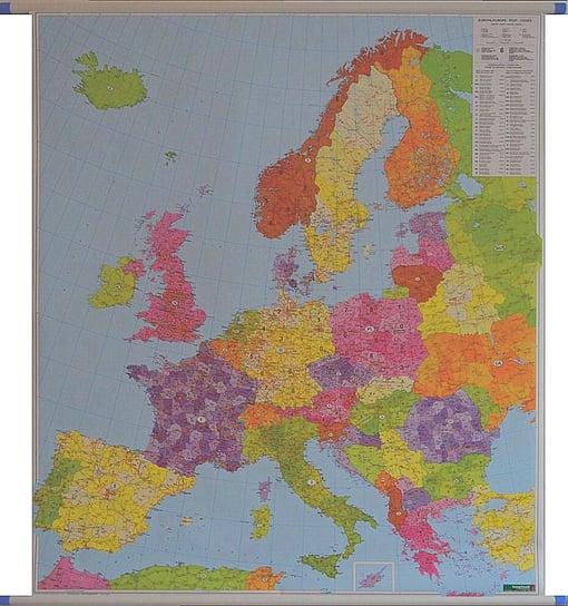Freytag&Berndt, Europa mapa ścienna kody pocztowe, 1:3 700 000 Freytag&Berndt