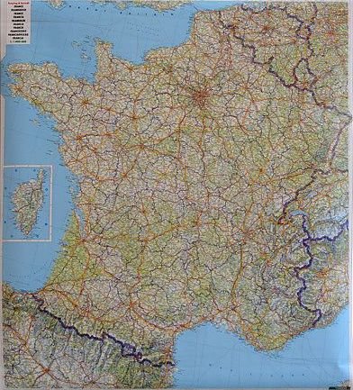 Freytag&Berndt, Francja. Mapa ścienna samochodowa na podkładzie 1:1 000 000 Opracowanie zbiorowe