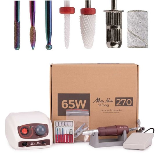 Frezarka do manicure i pedicure 65W Molly Nails Strong 270 biała Molly Nails