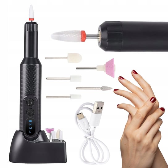 Frezarka Do Paznokci Manicure Pedicure Profesjonalna Bezprzewodowa Zestaw Lewer