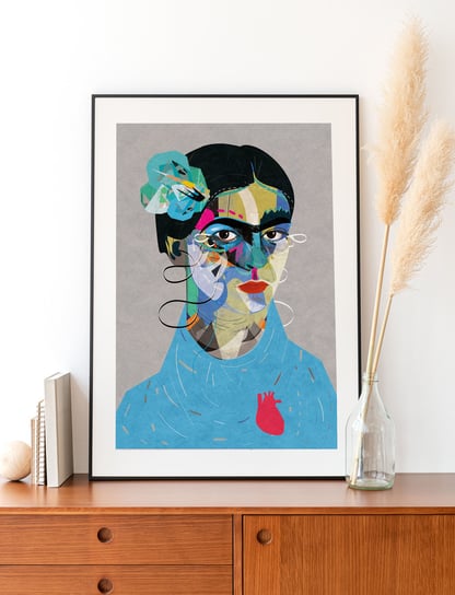 Frida, plakat, plakat kobieta, kobieta grafika, grafika, obraz kobieta, kolorowy obraz, nowoczesny obraz zanetaantosik
