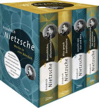 Friedrich Nietzsche, Werke in vier Bänden (Menschliches, Allzu Menschliches - Also sprach Zarathustra - Jenseits von Gut und Böse - Götzendämmerung/Der Antichrist/Ecce Homo) (4 Bände im Schuber) Anaconda