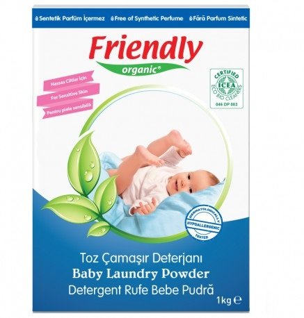 Friendly Organic, Proszek do prania ubranek dziecięcych, 1 kg Friendly Organic