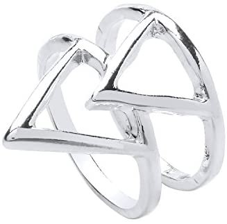 Front Row Geometric Silver Colour Double Layer Ring Size 57 (18.1) brak informacji