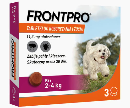 FRONTPRO 11 mg tabletki do rozgryzania i żucia dla psów 2-4 kg na pchły i kleszcze Boehringer Ingelheim
