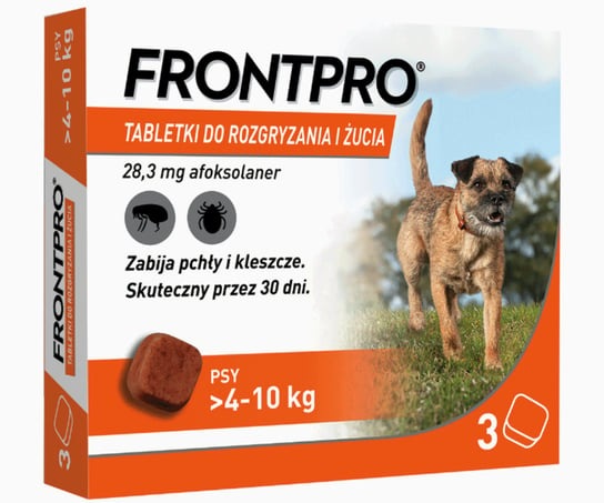 FRONTPRO DOG M 4-10KG 28,3MG 3 tabletki dla psów na pchły kleszcze Boehringer Ingelheim