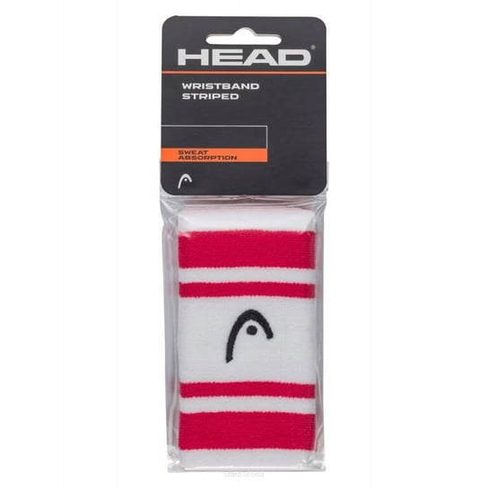 Frotka tenisowa Head Wristband Striped 5" biało-czerwona Head