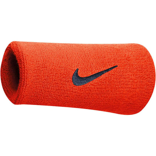 Frotki na nadgarstek Nike Swoosh Doublewide Wristbands pomarańczowe N0001586804OS Nike
