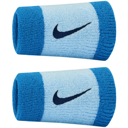 Frotki na rękę szerokie Nike Swoosh Doublewide 2szt niebieskie N0001586425OS Nike