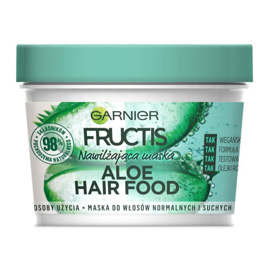 Fructis, Aloe Hair Food, Maska do włosów nawilżająca, 390 ml Garnier