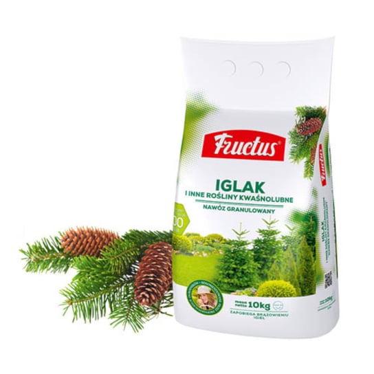 FRUCTUS  IGLAK 10 KG do nawożenia roślin iglastych, preferujących kwaśny odczyn gleby FRUCTUS